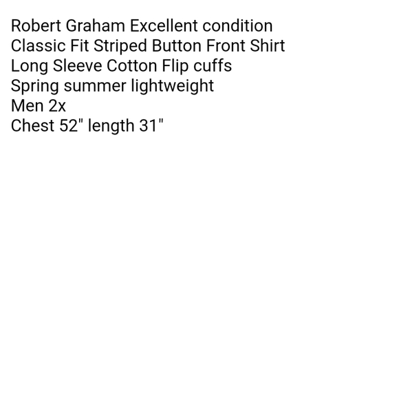 Robert Graham Designer Dress Shirt Men 2X Classic Fit Striped Button - Picture 5 of 8